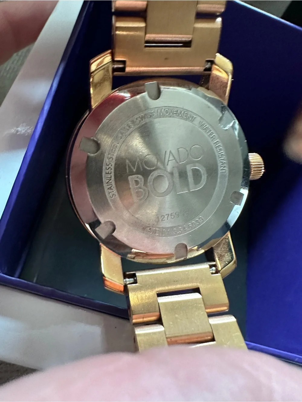 Movado Rose Gold-Tone Dial Steel Strap Watch